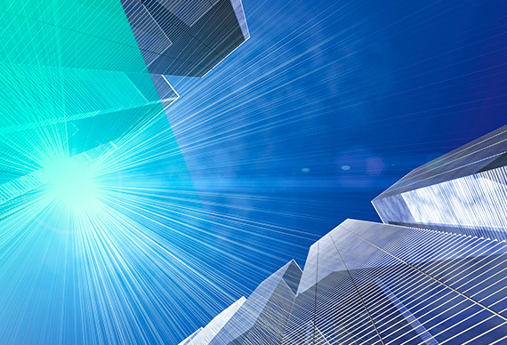 Buildings with sunshine